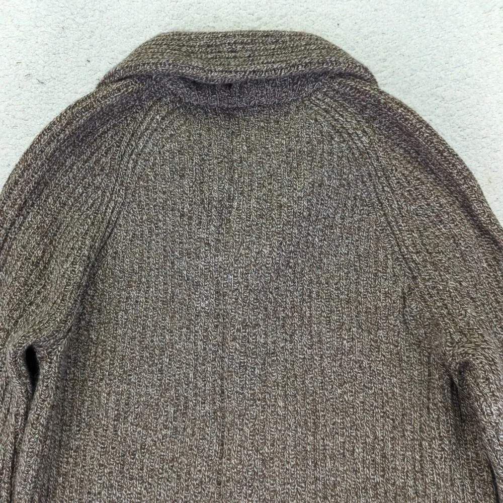 J. Crew Rugged Merino Wool Blend Shawl Collar Cardigan Sweater Men's Small Brown